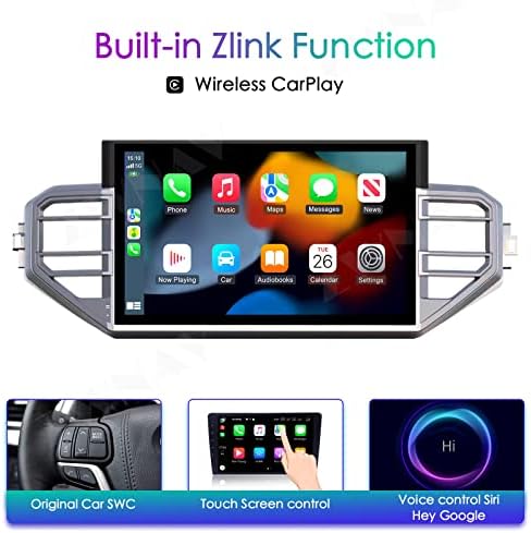 ZWNAV 13.3 אינץ 'אנדרואיד 10 סטריאו לרכב לטויוטה טונדרה סקויה 2022 2023, 64GB ROM, יחידת ראש ניווט GPS, Bluetooth, Carplay, WiFi