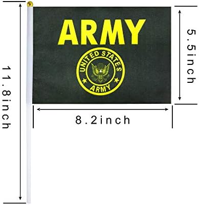 Lovevc ארהב צבא ארהב דגל קרסט זהב דגלים קטנים של מקל צבאי קטן, 25 חבילה