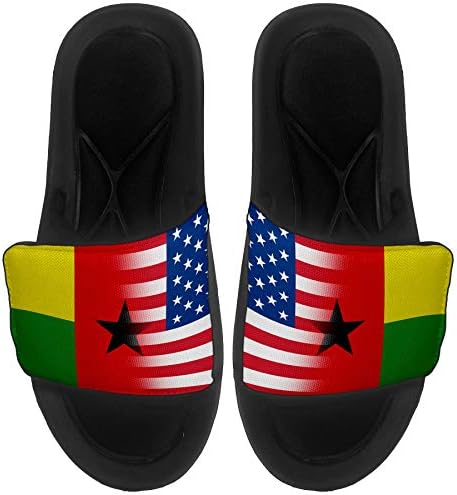 ExpressItbest מרופד סנדלים/שקופיות/שקופיות לגברים, נשים ונוער-דגל גינאה-ביסאו-גינאה-ביסאו דגל