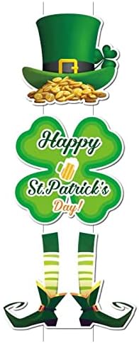 דלת המסיבה האירית של יום פטריק סנט פטריק דלת המסיבה האירית עם שלט עם כובע ורגליים עליונות של Leprechaun לקישוטים של יום פטריק של סנט פטריק