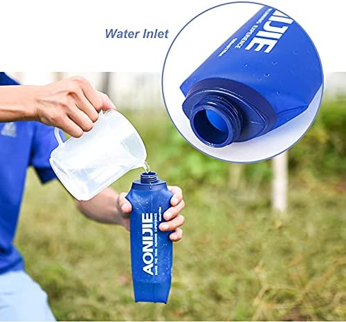 Techong בקבוקי מים רכים מתקפלים - BPA בקבוק TPU מתקפל בחינם, חבילת הידרציה לספורט חיצונית של 250 מל עם קש לטיפוס על אופניים טיולים