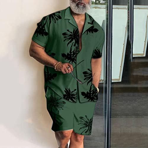 חליפת פיג'מה גדולה בכושר קיץ גדול בגדים חיצוניים גברים בגודל שני חלקים גברים חליפות וקובעים חליפה מזויפת ירוקה