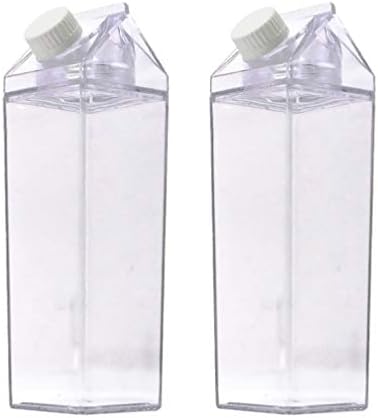 בקבוק קרטון חלב יארדווה 2 יחידות 500 מיליליטר בקבוקי חלב פלסטיק בקבוק מים קרטון חלב בקבוק תיבת חלב שקוף בקבוק מים נייד עם מכסים לבקבוק מים חיצוני ספורט בלינג