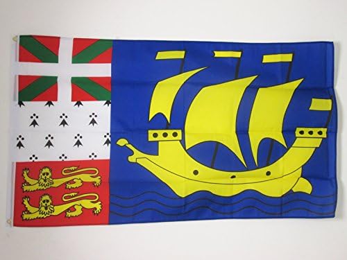 דגל AZ Saint Pierre ו- Miquelon Flag 2 'x 3' - Saint -Pierrais - Miquelonnais Flags 60 x 90 סמ - באנר 2x3 ft