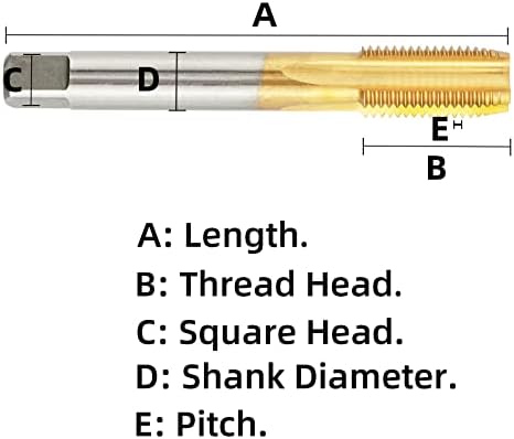 Aceteel HSS 9/16 -16 ברז מכונה מצופה Ti, 9/16 x 16 un titanium חוט מצופה ברז ימין