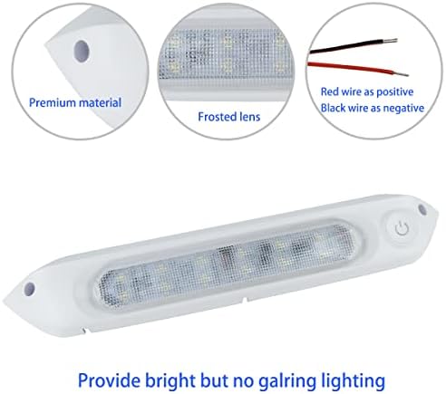 Hoysum 12V קרוואנים מרפסת אור לעומק 11 '' אורות סוכך RV 12 וולט LED תאורת שירות לסירות קרוואן נסיעות חניון עם מתג דימר 3 דרגות אטום מים