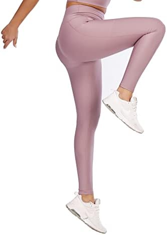 מכנסי יוגה של JCFSYXGS עם כיסים לנשים בקרת בטן גבוהה במותניים 4 דרך רכה נמתחת ללא רואים דרך חותלות אימון