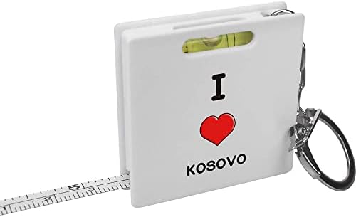 אזידה' אני אוהב קוסובו ' מחזיק מפתחות סרט מדידה / פלס כלי