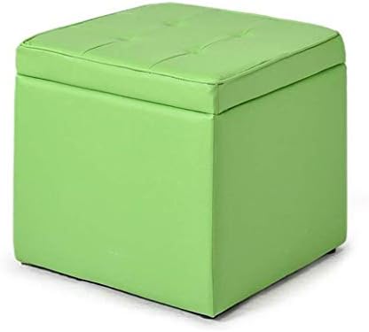שרפרף פשוט גנרי, ספסל נעל ספסל נעל מרופד מרובע קופסא אחסון אופנה יצירתי מסדרון לקוח-ספה-ספה ספה מושב ספסל עץ/ירוק