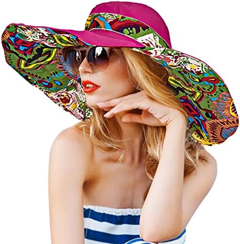כובע חוף נשים תקליטונים הפיכים כובע שמש גדול
