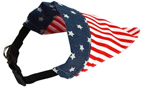 Partykindom אבזם רב-פונקציונלי ביב כותנה משולש רוק מגבת דפוס דגל אמריקאי צווארון צולף גור אביזרים לאביזרים לכלב מחמד בגודל ל -4 ביולי עיצוב הבית