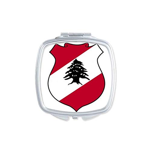 לבנון אסיה לאומי סמל מראה נייד קומפקטי כיס איפור דו צדדי זכוכית