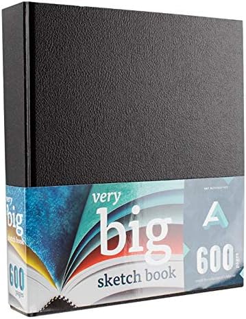 חלופות אמנות סקיצות ביצירת ספר סקיצות כריכה קשה גדול מאוד-ספר סקיצות ענק - 600 עמודים-כריכה שחורה