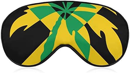 דגל ג'מייקה עץ פלאם מסכת עיניים רכה אפקטיבית מסכת שינה נוחות כיסוי עיניים עם רצועה מתכווננת אלסטית
