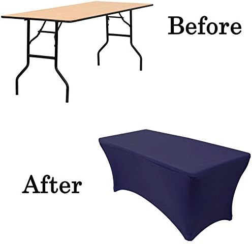 כיסאות הכיסא שלך - 8 רגל מלבני מלבני שולחן שולחן פטיו שולחן פטיו שולחן שולחן נמתח - כחול נייבי