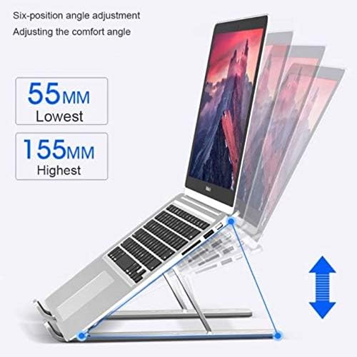 עמדת גלי קופסא ותואמת תואם לספין Acer 3 - מעמד מחשב נייד קומפקטי מהיר, נייד, עמדת צפייה מרובה זווית - מכסף מתכתי