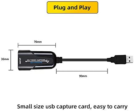 כרטיס לכידת וידאו 1080p 60 fps HDMI ל- USB2.0 UVC כרטיסי לכידת HD מלאים עם כבל יציב לרכישה גבוהה בהגנה, סטרימינג בשידור חי, הדמיה רפואית, הוראה והקלטת וידאו במשחקים ...