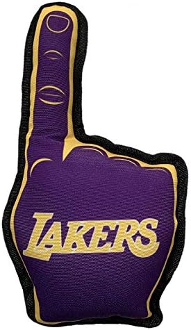 NBA La Lakers 1 צעצוע מאוורר לכלבים וחתולים. צעצוע חיית מחמד קשוח ביותר עם חריקות פנימיות.