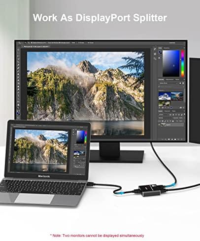 מתג DisplayPort 8K - טנדק דו כיווני DP מפצל 1 ב -2 OUT 8K@30Hz 3D 4K@120Hz 2K 240Hz עבור Esports & Gaming, מקור מרובה ותצוגות