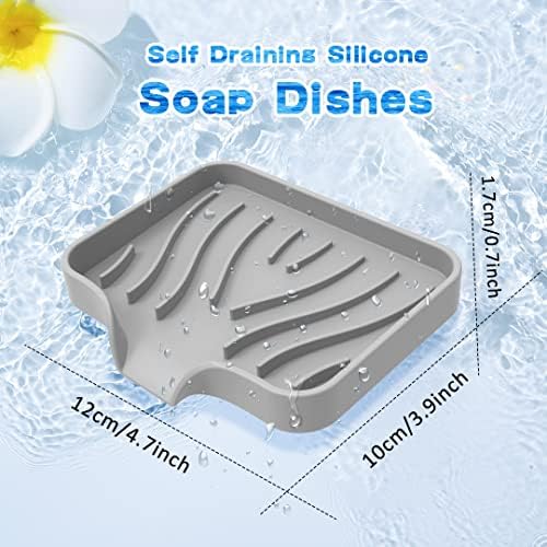 2 יחידות סיליקון סבון מקרה ניקוז סבון צלחת מחזיק סבון בר ניקוז מחזיק עצמי ניקוז מפל סבון מגש ספוג סבון שומר עבור מקלחת אמבטיה מטבח כיור