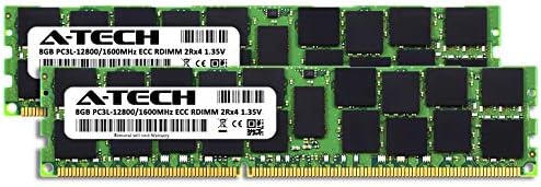 A -Tech 16GB ערכת זיכרון זיכרון זיכרון עבור Dell PowerEdge R410 - DDR3L 1600MHz PC3-12800 ECC רשום RDIMM 2RX4 1.35V - שרת