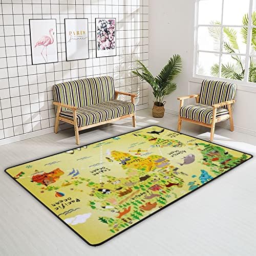 זוחל שטיח מקורה משחק מחצלת בעלי חיים מפת עולם לסלון חדר שינה משתלת חינוכית שטיחים שטיחים שטיחים 60x39 אינץ '