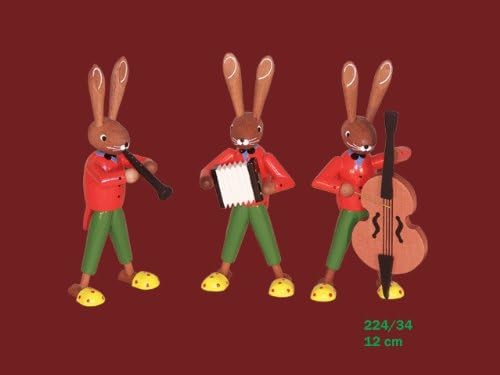 שלישיית ארנב ארנב פסחא סטרייכר של 12 Erzgebirges קישוט חג הפסחא ארנבת סיפן חדשה 224-34