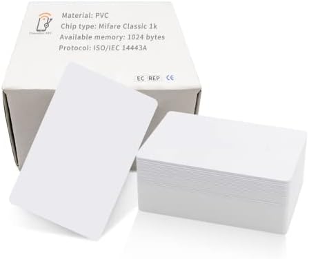 100 חתיכות mifare nfc mifare rfid Classic Chip 1K Chip ， 13.56MHz כרטיס PVC כרטיס חכם כרטיס IC כרטיס קרבה