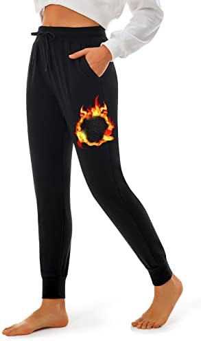 מכנסי טרנינג מרופדים לליס לנשים ריצות תרמיות של נשים עם כיסים אימון יוגה מכנסי טרקלין ריצה מזדמנים חורף