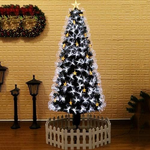 עץ חג מולד מלאכותי של 6.8ft, עץ צייר אשוחית פרימיום עם נורות LED ומעמד מתכת מתקפל, PVC ידידותי לסביבה מעכב מעכב-ירוק 6.8ft