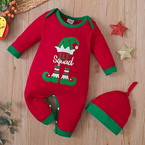 Defahn חג המולד תינוק רומפר תלבושת סרבל סרבל חסר כפות רגליים חג שמח חתיכה אחת רומפר שרוול ארוך בגדי ילדה