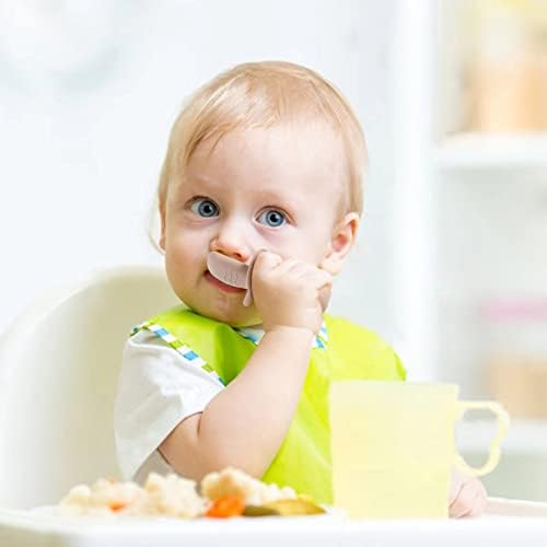 פנדייר 6 מארז סיליקון תינוק כפות ומזלג האכלת סט-אנטי לחנוק ראשון עצמי האכלת כלי עבור תינוק הוביל גמילת גילים 3 חודשים