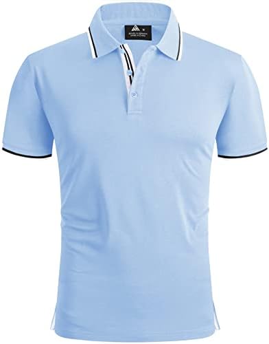חולצת פולו של Ceoutdoor Mens שרוול קצר לחות חולצות גולף קיץ חולצות צווארון מזדמן