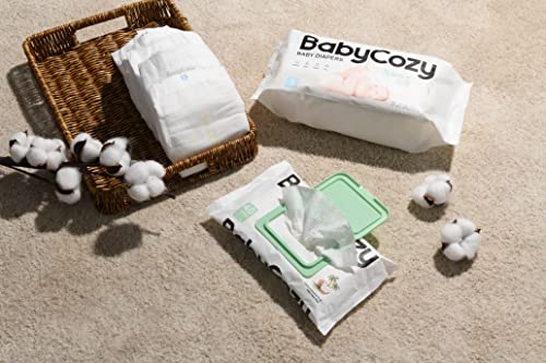 ערכת חיתולי תינוקות של Babycozy Baby and Baby, 40 מגבוני שמן קוקוס לתינוק ו -12 ערכת חבילת ניסיון חיתולים רכים קופצנים