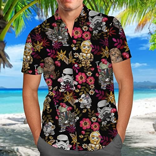 דמויות סרטים של האנטפמי חולצה הוואי, חלל דמות כפתור מזדמן, חולצת סרטים, חולצת כפתור יוניסקס חולצה