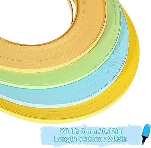 רצועות רוויל, רצועות קווילינג נייר קבעו 3600 רצועות 15 צבעים נייר קווילינג לנייר מלאכה DIY