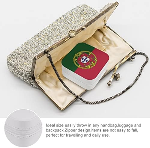 דגל פורטוגל מארגן תיבת תכשיטים מחזיק מארז אחסון עור לליבות צמיד עגילי תליון טבעת
