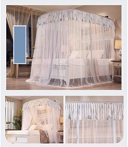 כילה נגד יתושים תחרה, חופה מיטת נסיכה בסגנון אירופאי רשת בסדר כילה מעובה סוגר, מרחיק חרקים וזבובים-ג 120 על 200 ס מ