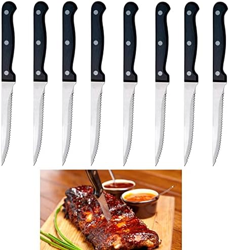 8 סטייק סכין סט משונן קצה פלדת שירות סכיני מסעדת בשרים סכום תשמיש