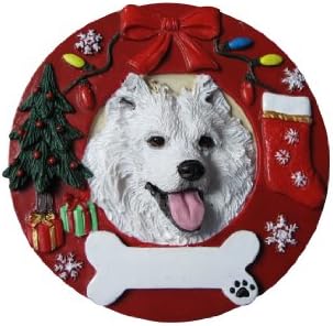 קישוט חג המולד של Samoyed זר עוצב בקלות קישוט חג מותאם אישית מתנות מאוהב סמוי ייחודי