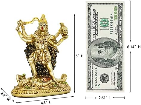 בנגבנגדה אלת ההינדית פסל פסל קאלי - אל אינדיאני אליל עתיק דקורטיבי - אלת הודו של זמן ומוות פסלון מורטי פוג'ה פוג'ה בודהה מקדש מנדר עיצוב