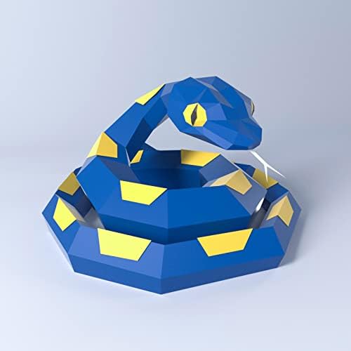 WLL-DP דוגמנות נחש כחול DIY פיסול נייר תלת מימד מודל נייר אמנות אוריגמי פאזל גיאומטרי קישוט ביתי גביע נייר מותאם אישית