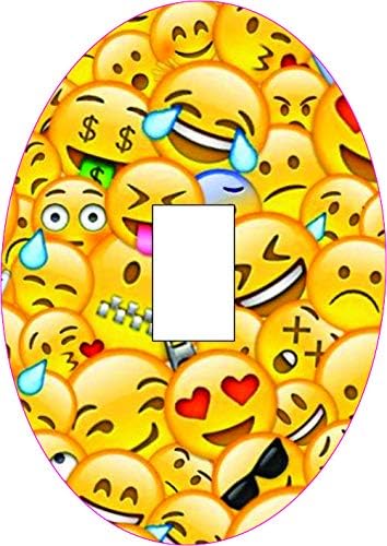 טלאי דבק של Dexcom Precut Emoji עיצוב דבק עם גיבוי מפוצל, קל ליישום x 10 חבילה