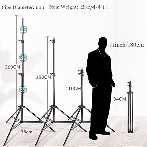 מעמד אור כבד מעמד צילום מעמד אור מרופד באביב 8.5 רגל / 2.6 מ ' תאורת צילום חצובה מעמד הבזקים מסגסוגת אלומיניום מעמד אור סטרוב לסטודיו, סופטבוקס, טבעת אור, 2 חבילה