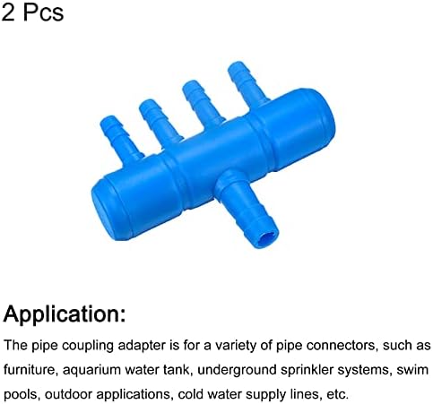 2 יחידות 8 ממ כדי 5.5 ממ 4 דרכים אוויר קו צינורות ספליטר מחבר דגי טנק חמצן צינור אוויר צינורות מתאם עבור אקווריום, כחול