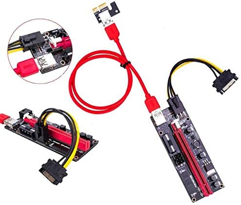 מחברים PCI -E Riser 009S 1x 16x מאריך PCI E USB RISER כפול 6 PIN מתאם כרטיס SATA 15PIN עבור BTC MINER USB 3.0 כרטיס גרפי -