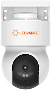 Ledvance Wifi חכם פאן חיצוני ומצלמת מעקב אוטומטי, וידאו HD, אודיו דו כיווני, זיהוי תנועה/סאונד, ראיית לילה צבע, תואם לאלכסה וגוגל-1 חבילה