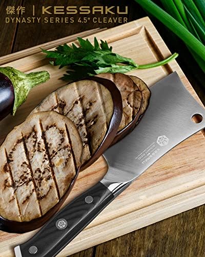קסאקו מיני בשר קליבר - 4.5 אינץ ' - סדרת שושלת - חובה כבדה - סכין קצב מטבח חריף חריף - מזויף Thyssenkrupp גרמני פלדה אל חלד פחמן גבוה - ידית G10 Garolite עם שומר להב
