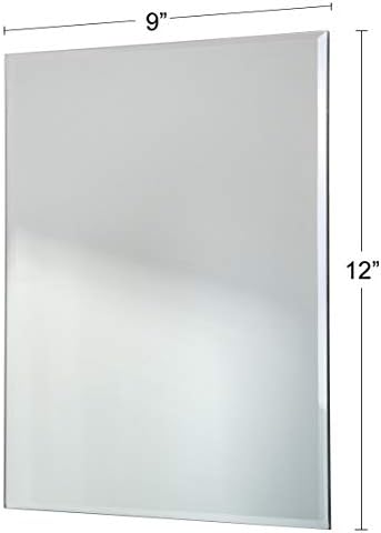 חברת רד. 9 איקס 12 גדול דקורטיבי ללא מסגרת משופע קצה קיר תליית מראה, מלבני