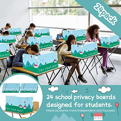 פרטיות שילדס עבור תלמיד שולחנות-24 חבילה ו צבעוני בכיתה פרטיות תיקיות לסטודנטים, פרטיות לוחות עבור מבחן ושולחן חוצצים